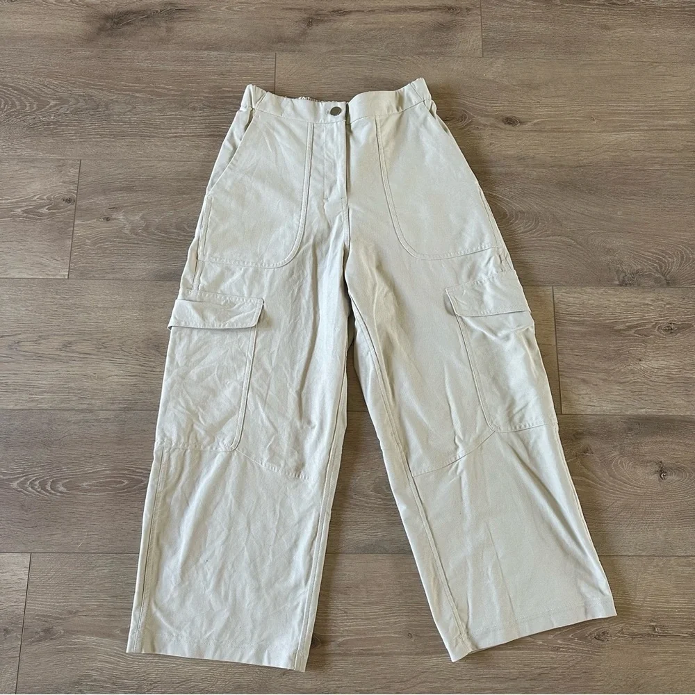 Lululemon Utilitech Cargo Pocket High Rise Pants Light Beige Sz 25
